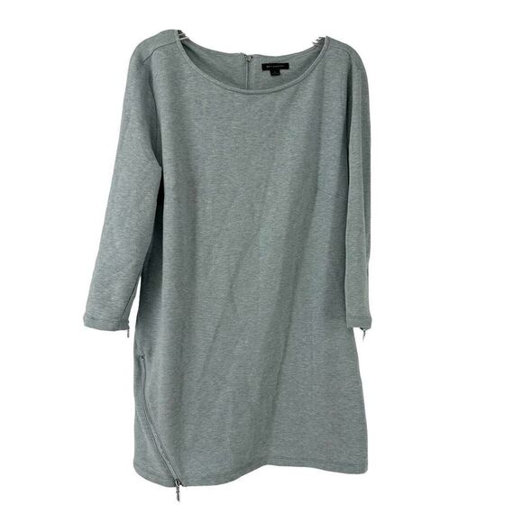 H By Halston Tunic Top 3/4 Sleeves Light Green Womens L Zipper Detail Round Neck - Picture 1 of 7